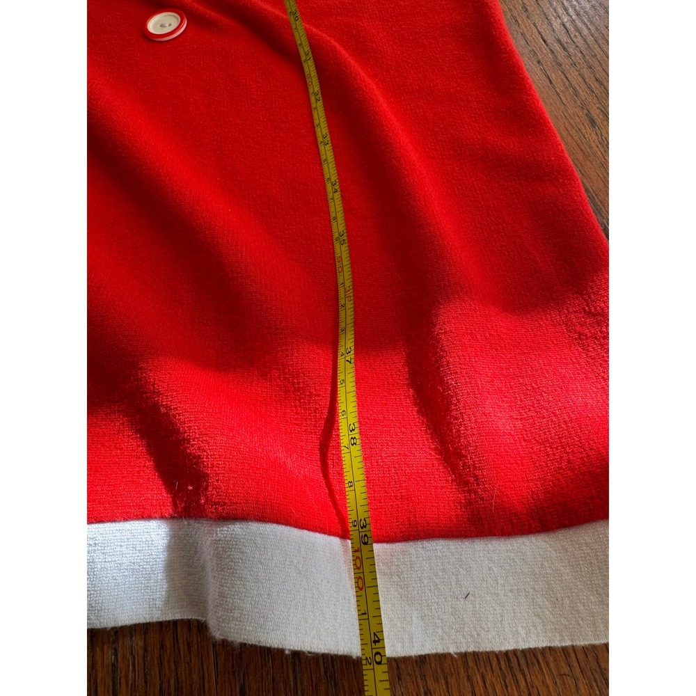 Venus Red White Knit Sheath Dress‎ Sleeveless Button Accent Mod Retro Sz 10 - Picture 9 of 9